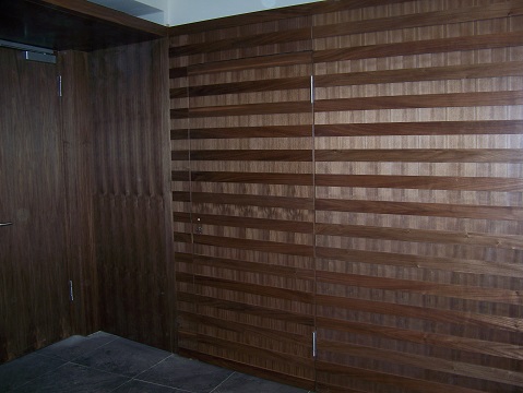 flaechenbuendige Tuer in Wandpaneel eingearbeitet