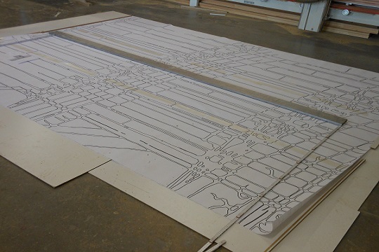 Wandpaneel Zeichnungen in Originalgroesse